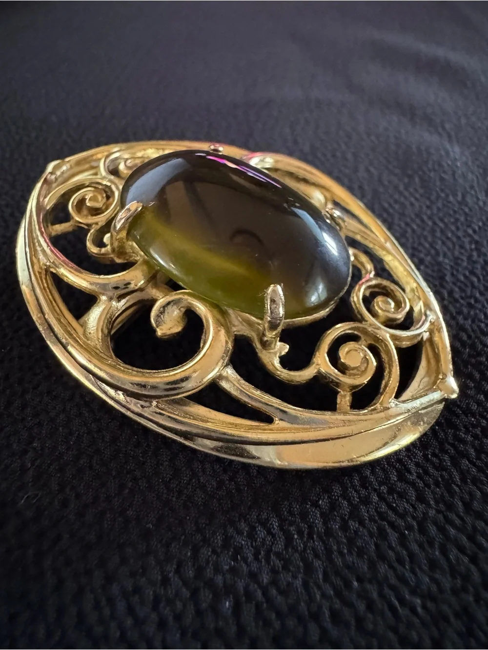 Vintage Gold Openwork Victorian Revival Brooch